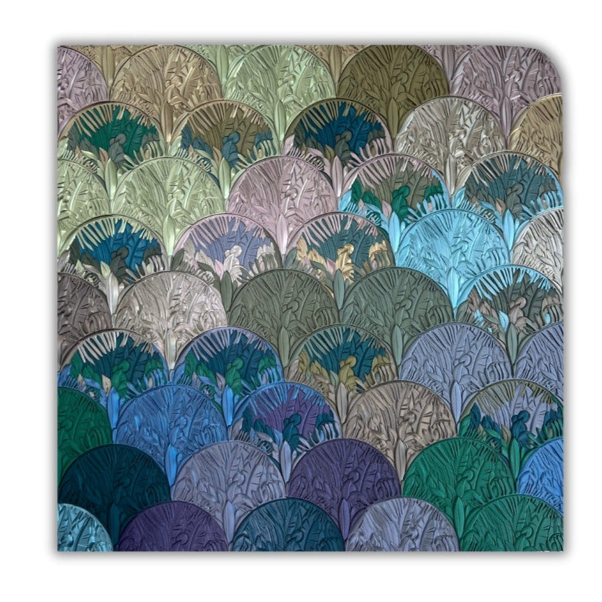 Unique wall mosaic, floral, greenery motive, 3D printed