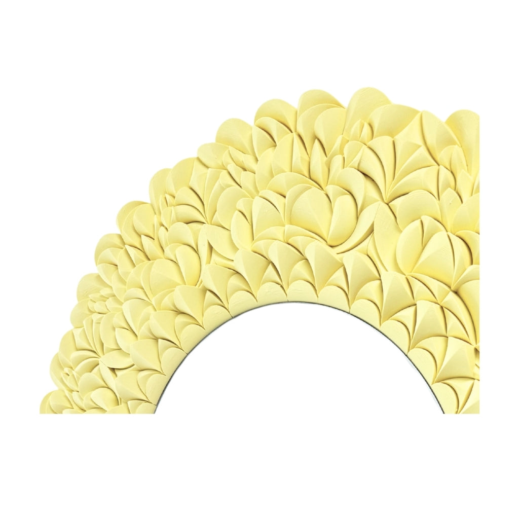Decorative unique design round mirrors in yellow