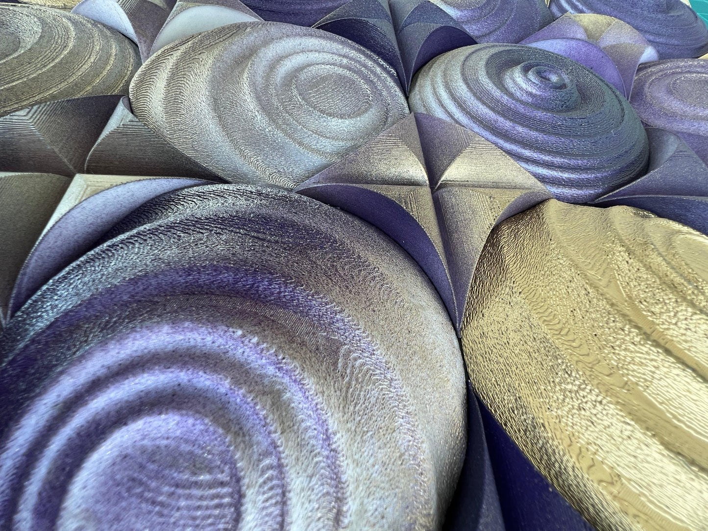 Wall Panel Purple Gold mosaic texture detail side view 4 | JOVI Creative