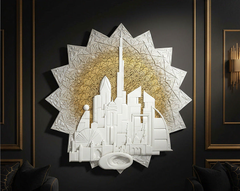 Mosaic Dubai History sculptural wall art luxury | JOVI Creative 