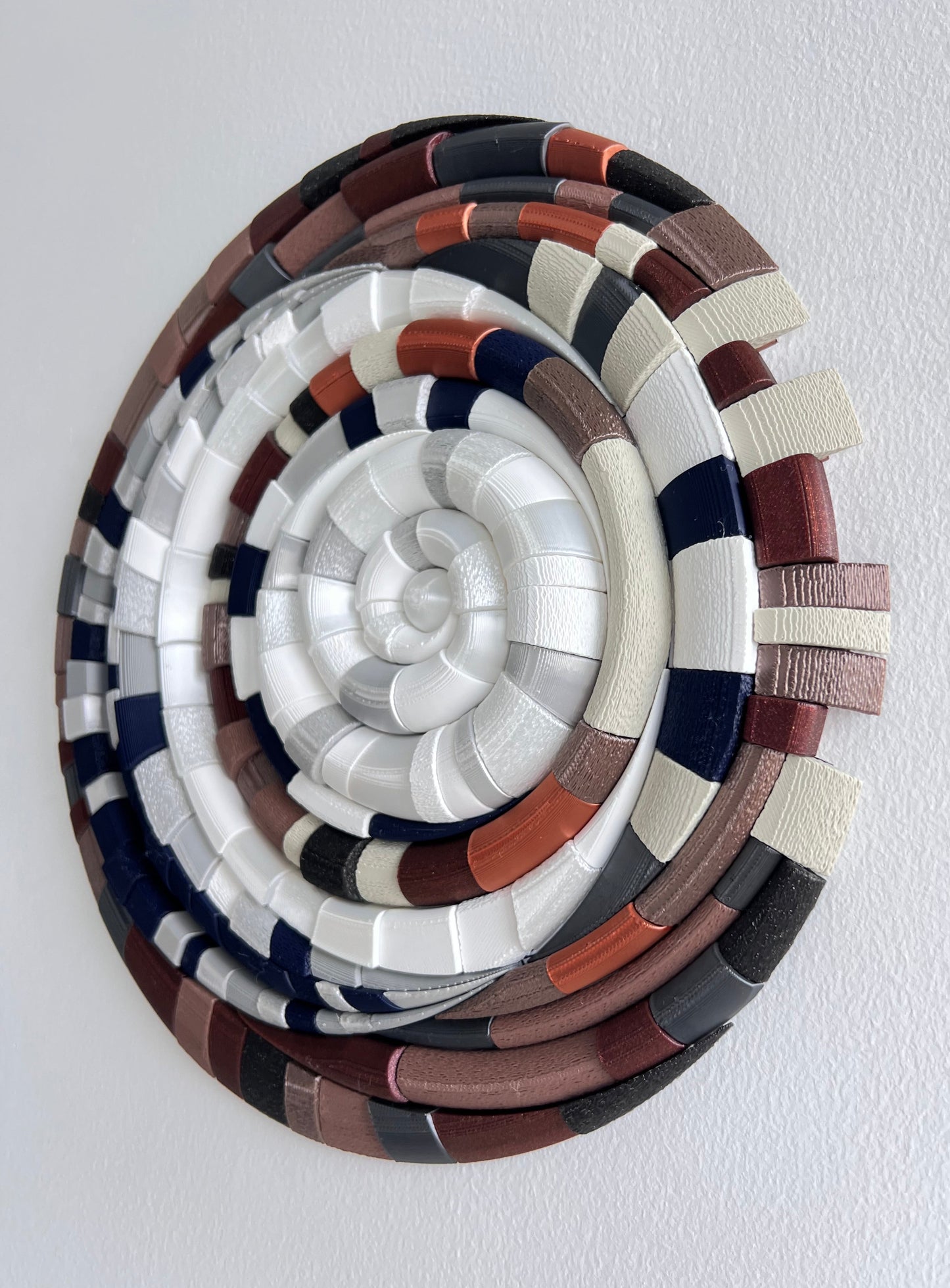 Lunar surface texture detail on Mosaic Moon Brown unique handcrafted mosaic