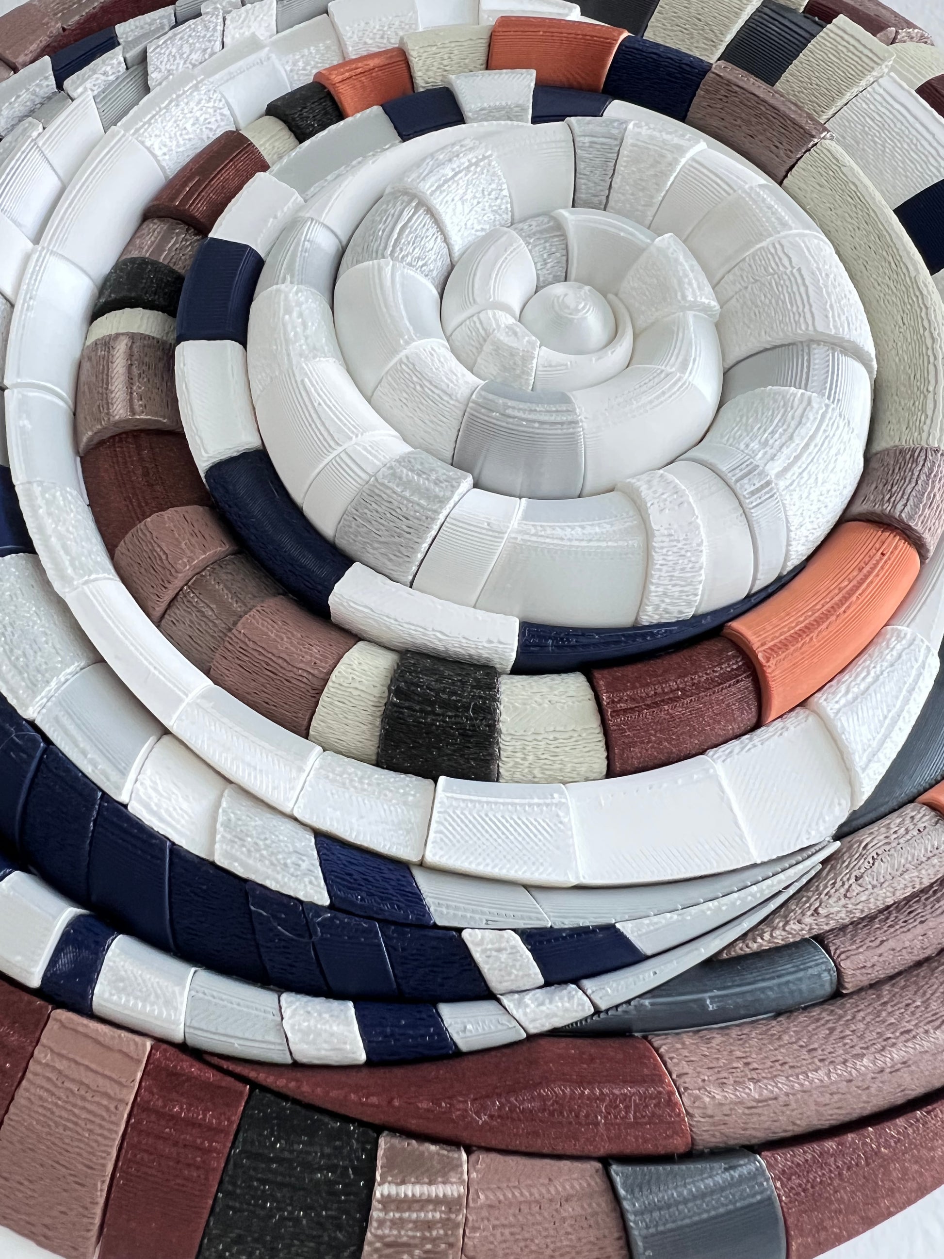 Lunar surface texture detail on Mosaic Moon Brown unique handcrafted mosaic