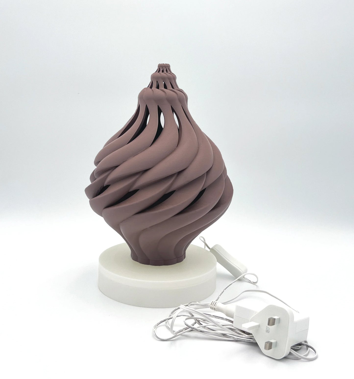 Light Sea Shell Brown Matte sculptural table light  with cable | JOVI Creative 