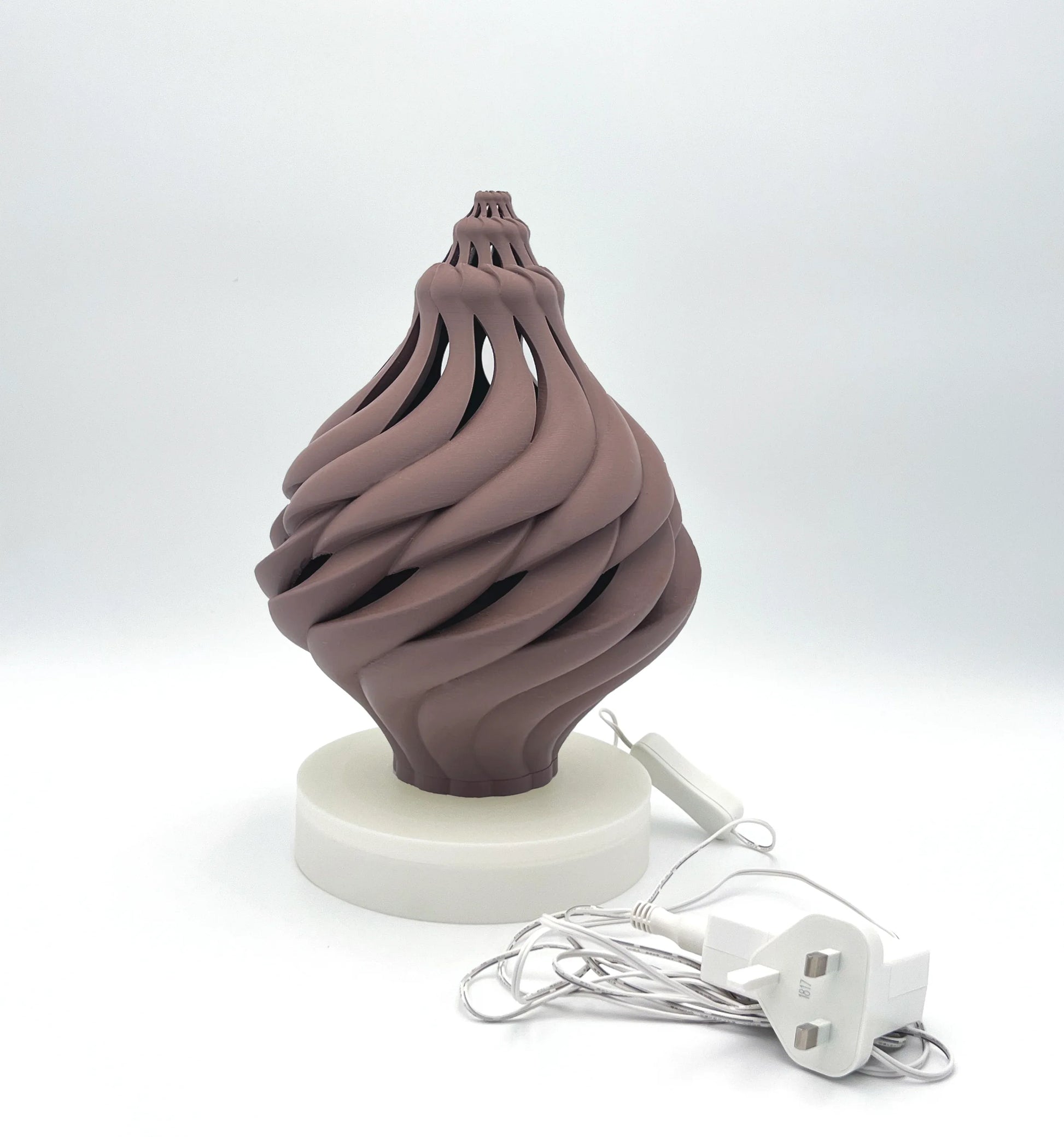 Light Sea Shell Brown Matte sculptural table light  with cable | JOVI Creative 