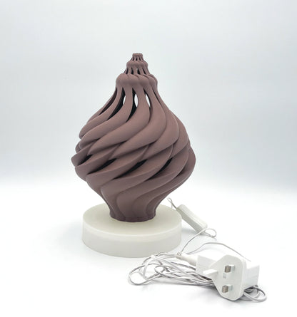 Light Sea Shell Brown Matte sculptural table light  with cable | JOVI Creative 