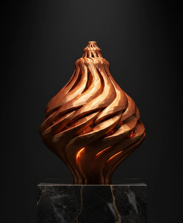 Sea shell sculptural table light in copper finish by JOVI Creative