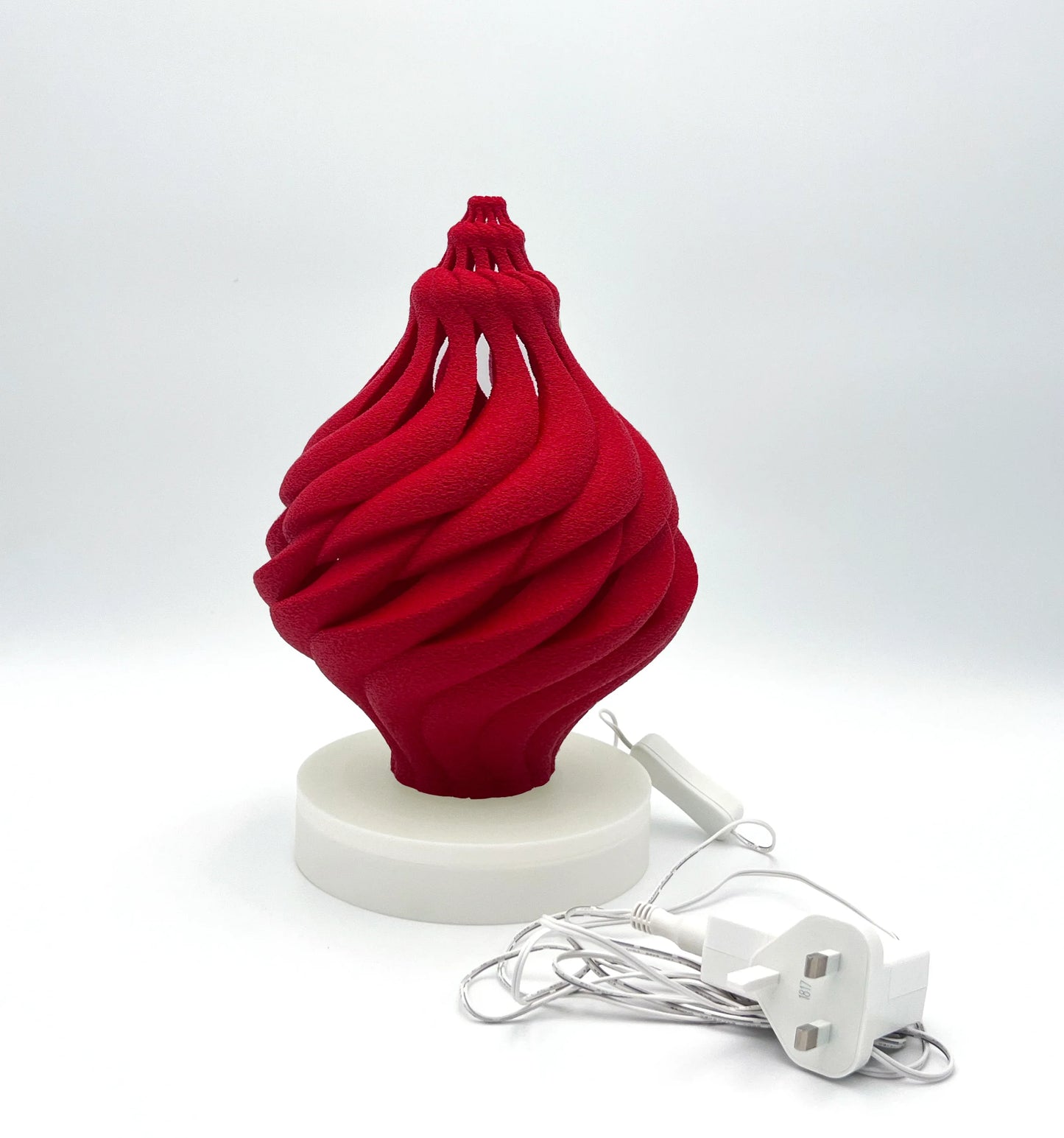 Light Sea Shell Red sculptural table light with cable | JOVI Creative 