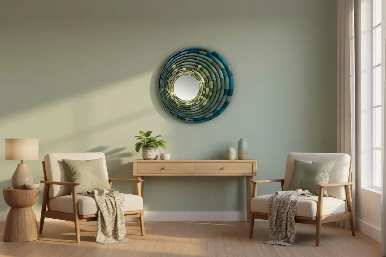 Mirror Bamboo Green cozy interior | JOVI Creative 