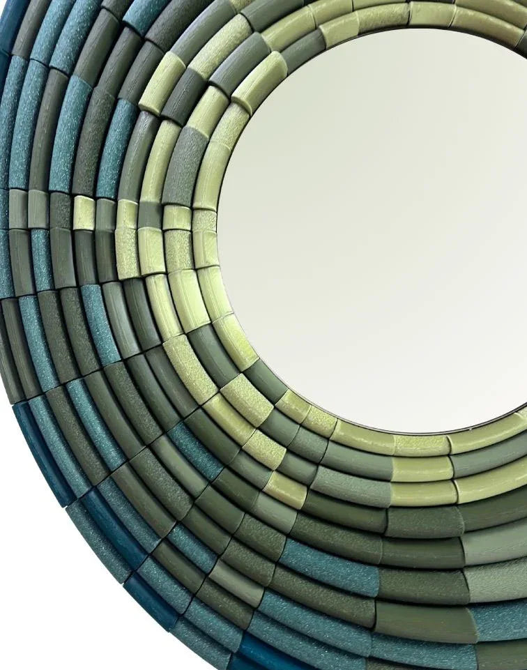 Mirror Bamboo Green geometric pattern lines detail | JOVI Creative 