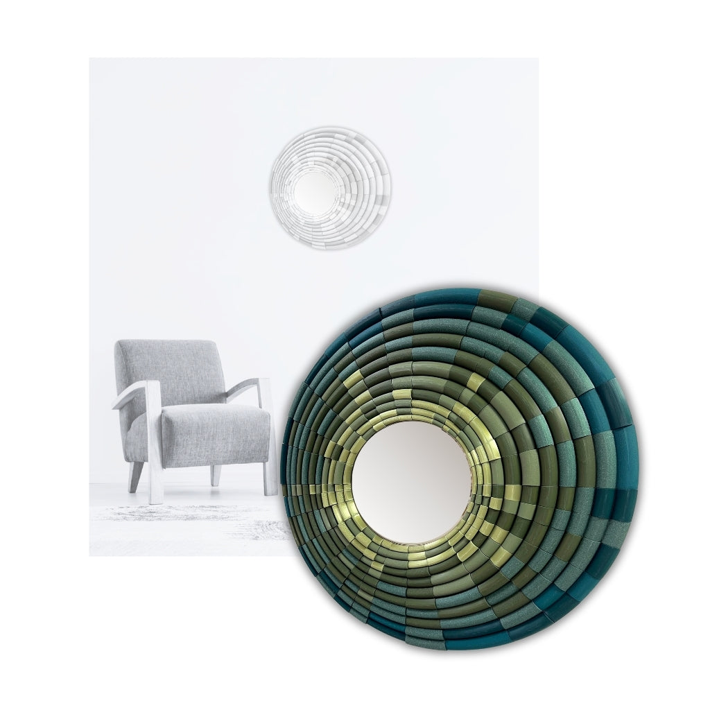 Mirror Bamboo Green sculptural mosaic | JOVI Creative