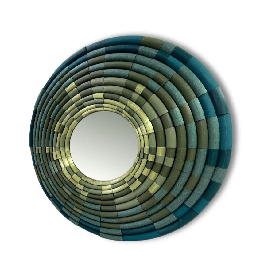Mirror Bamboo Green sculptural mosaic front view | JOVI Creative 