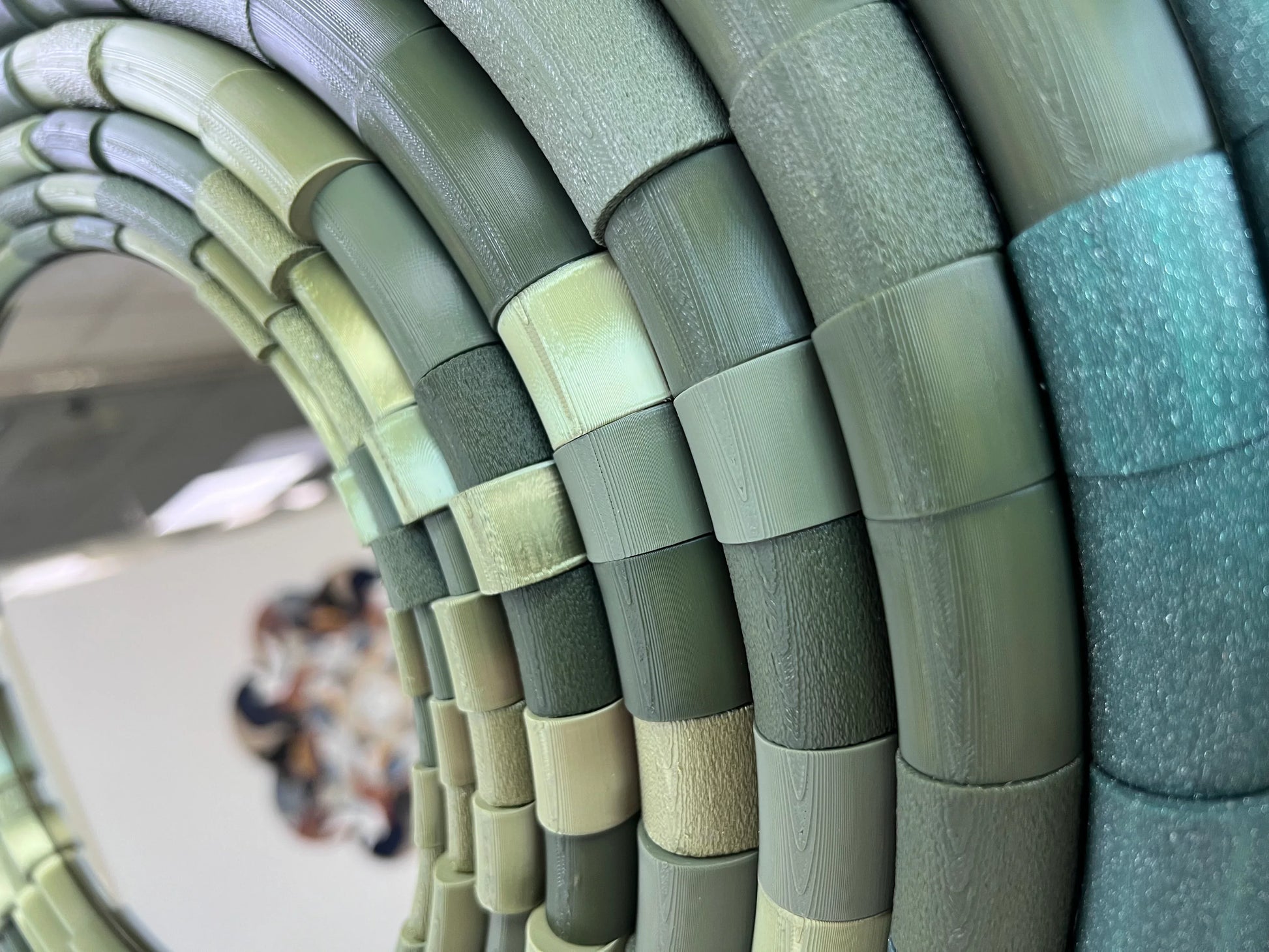 Mirror Bamboo Green sculptural side view 2 | JOVI Creative 