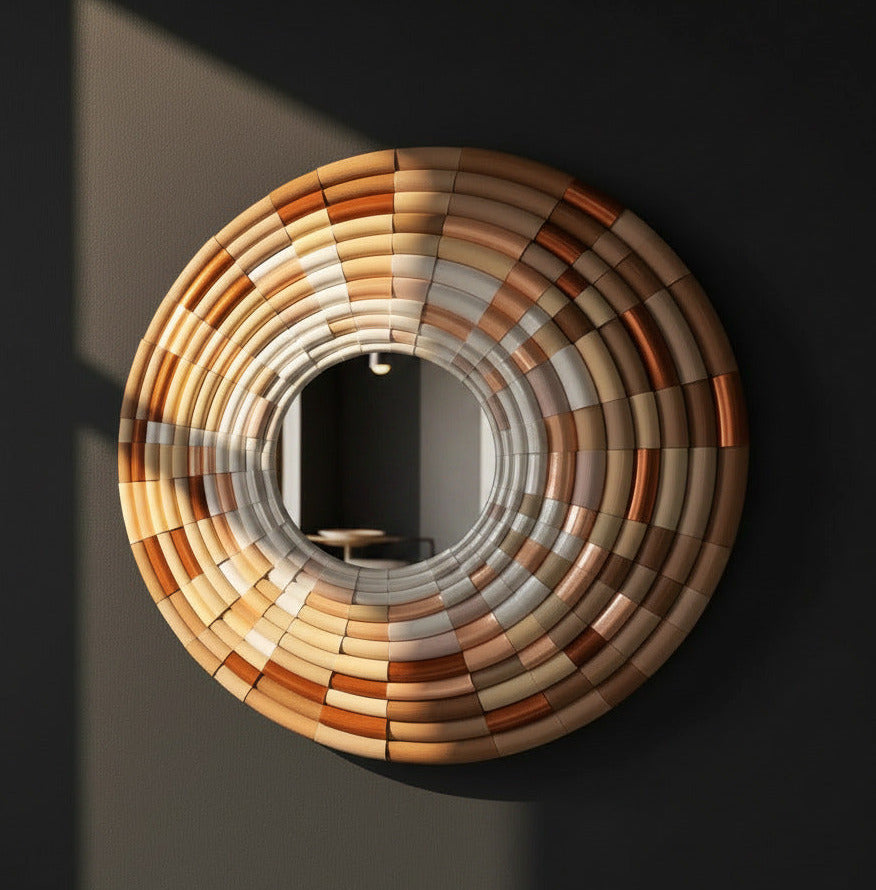 Mirror Bamboo Soft sculptural mosaic front view | JOVI Creative 