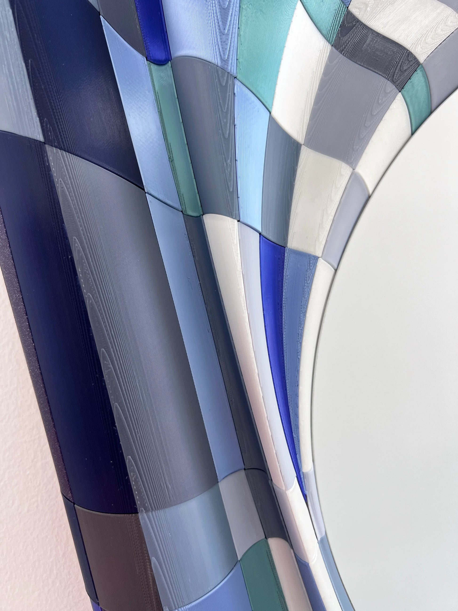 Mirror Blue Wave geometric pattern lines detail | JOVI Creative 