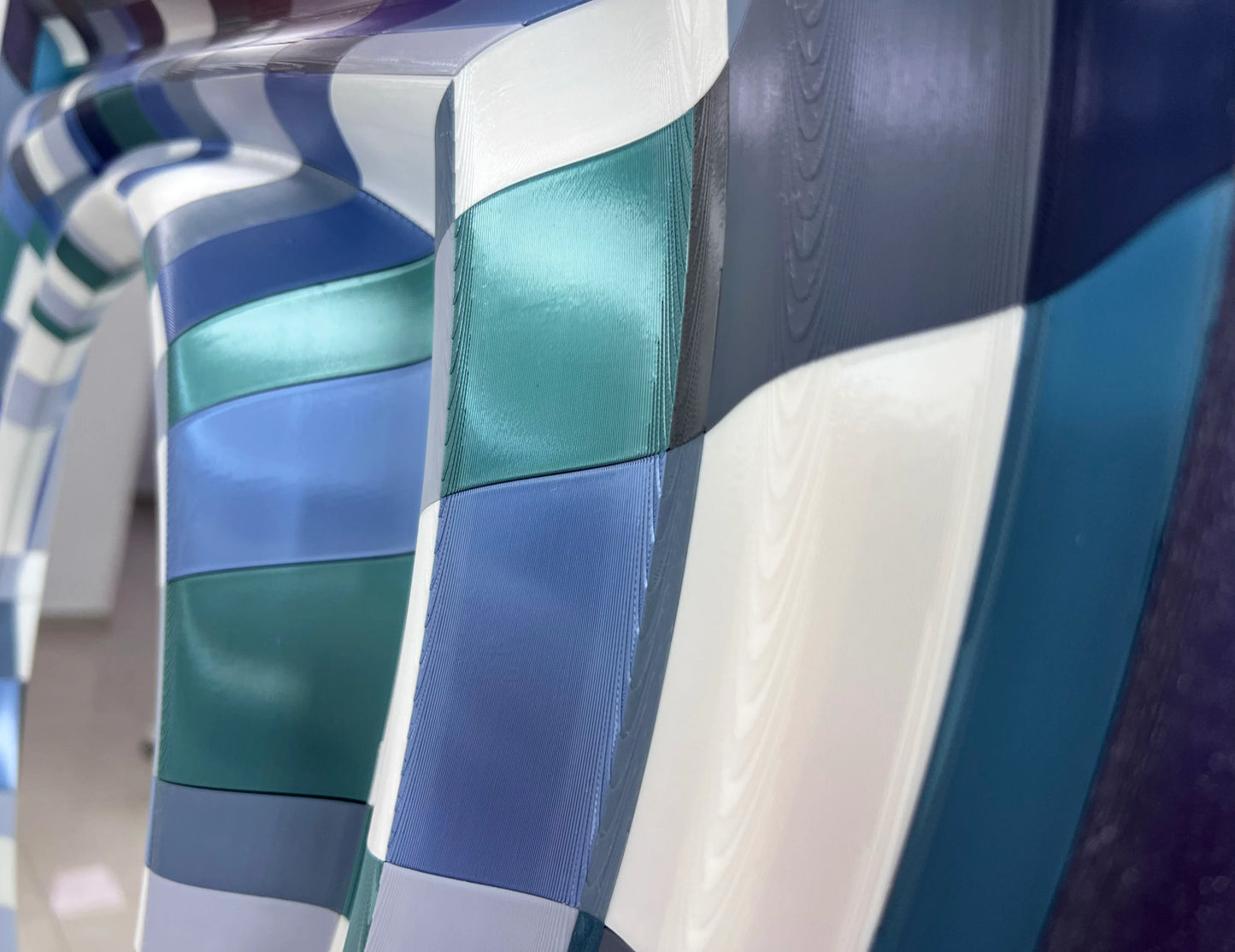 Mirror Blue Wave geometric pattern lines detail 2 | JOVI Creative 