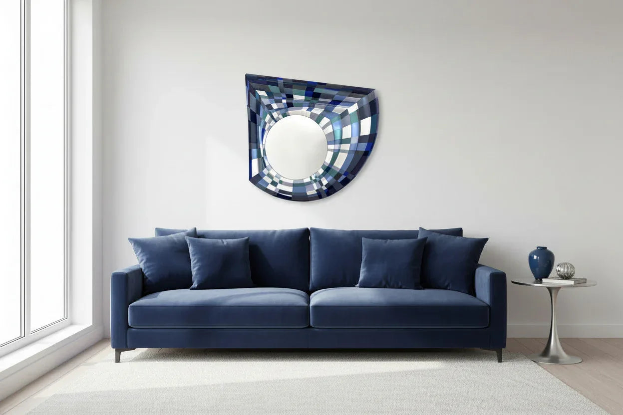 Mirror Blue Wave in minimalistic interior  | JOVI Creative 