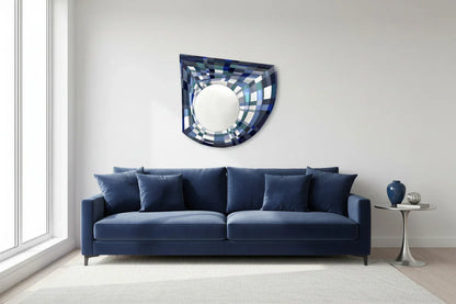 Mirror Blue Wave in minimalistic interior  | JOVI Creative 