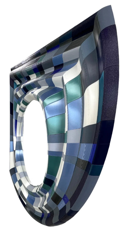 Mirror Blue Wave sculptural side view | JOVI Creative 