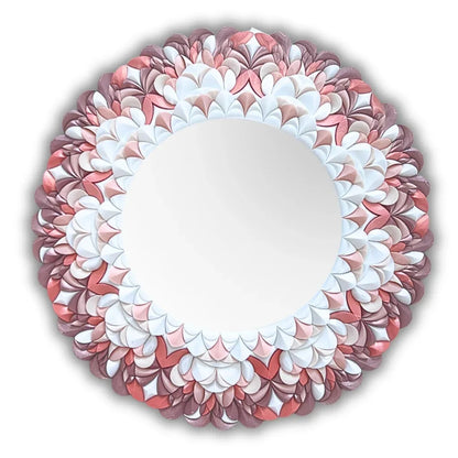 Mirror Cherry Blossom Pink sculptural mosaic mirror front view | JOVI Creative 