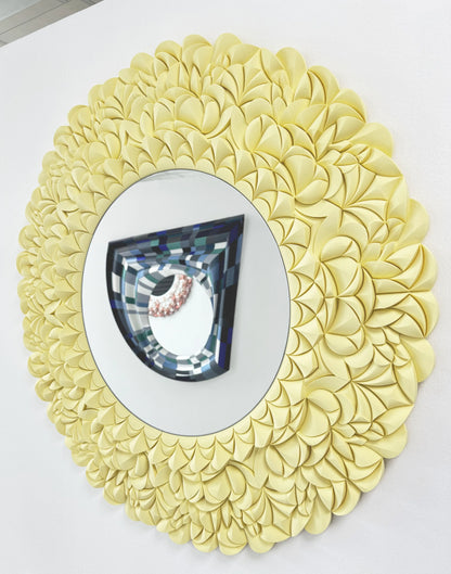 Mirror Cherry Blossom Yellow sculptural side view | JOVI Creative 