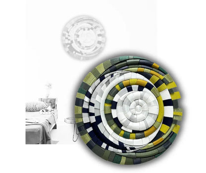 Mosaic Moon Green sculptural wall art | JOVI Creative