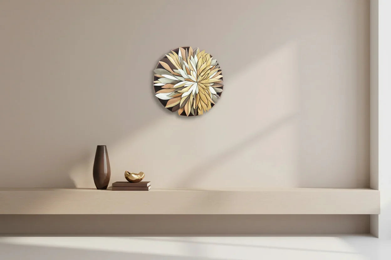 Mosaic Anthemion Beige sculptural wall mosaic | JOVI Creative 