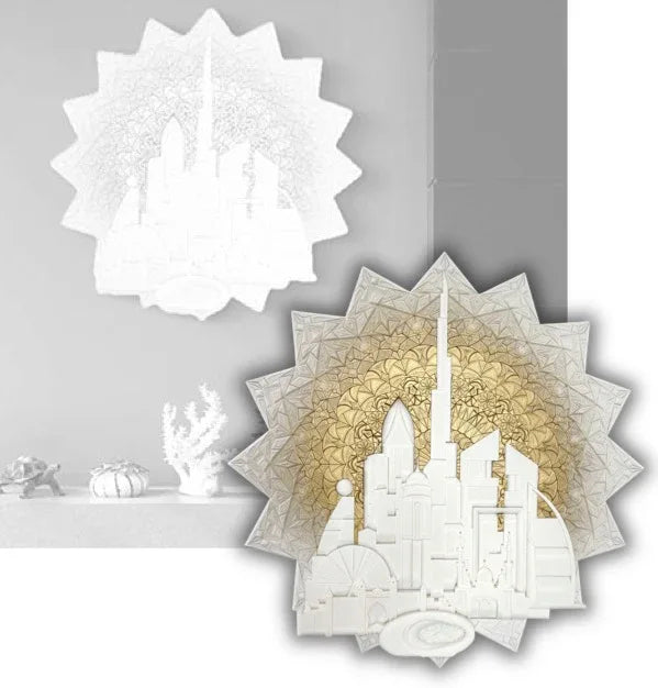 Mosaic Dubai History 100x100cm front view UAE heritage art  | JOVI Creative 