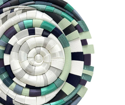Mosaic Moon Blue geometric pattern lines detail | JOVI Creative 