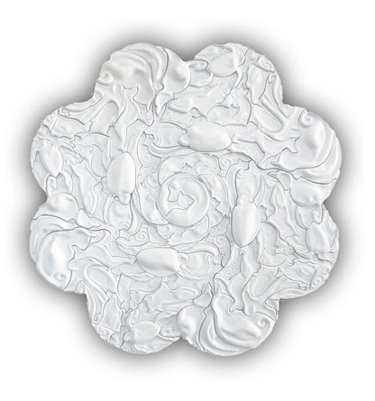 Mosaic Pets White sculptural wall art front view 110x110cm | JOVI Creative