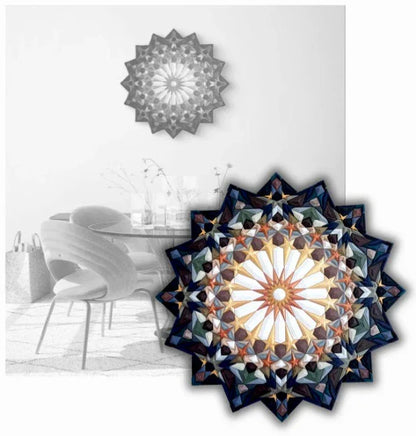 Mosaic STAR Islamic geometric wall art front view 70x70cm | JOVI Creative 