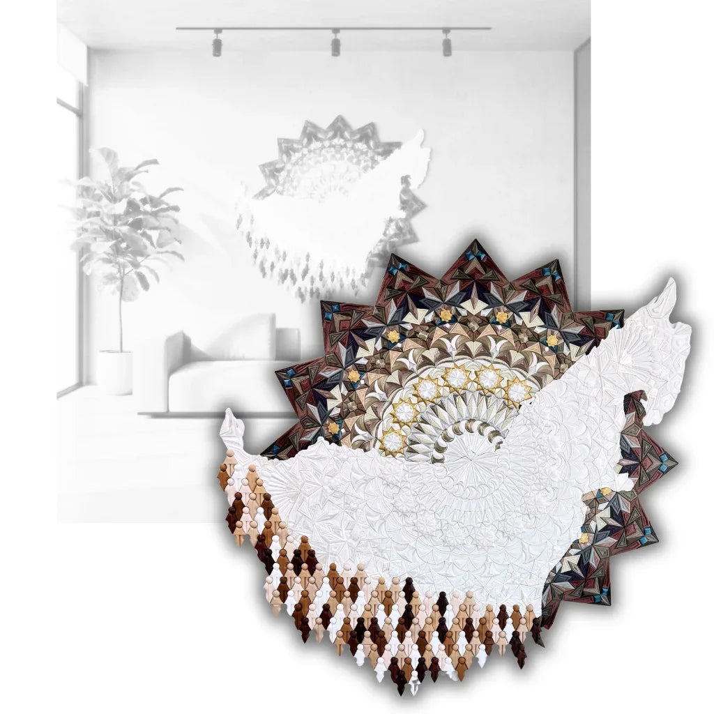 Mosaic of Culture sculptural wall art front view 140x140cm | JOVI Creative
