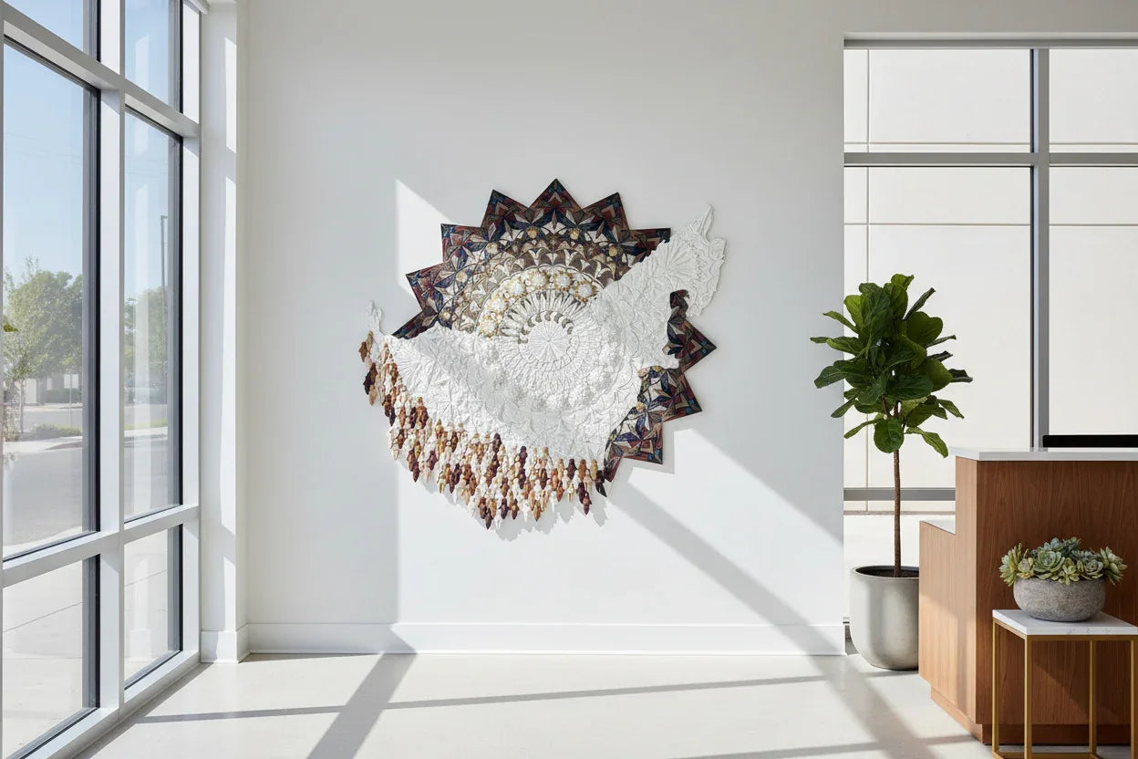 Mosaic of Culture sculptural wall art side view  | JOVI Creative 