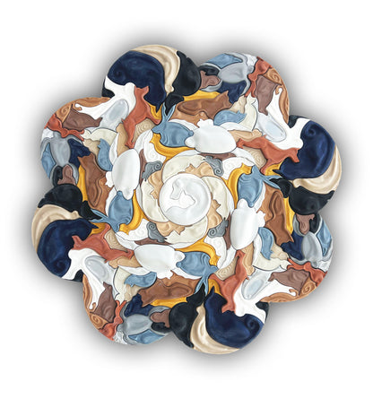 Mosaic Pets unique sculptural wall art with playful pet-inspired design, 110x110cm