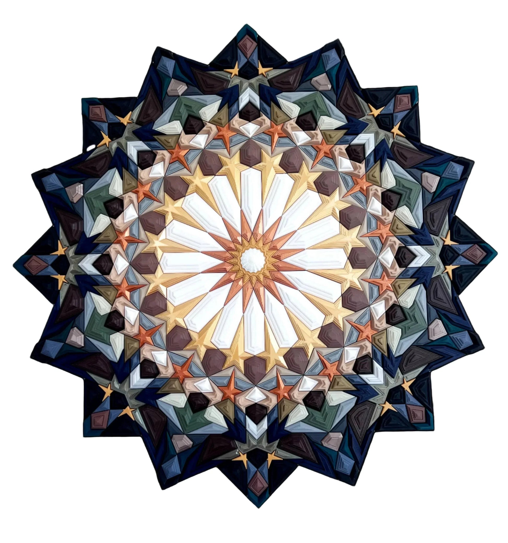 Mosaic STAR Islamic geometric wall art front view | JOVI Creative 