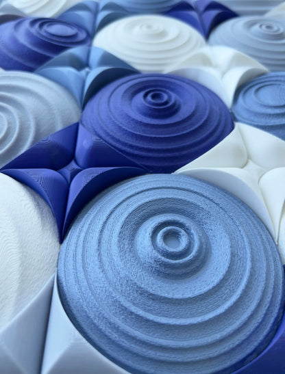 Wall Panel Extra Blue  mosaic texture detail side view | JOVI Creative 