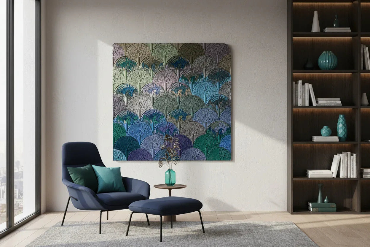Wall Panel Forest sculptural mosaic in exclusive interior | JOVI Creative 