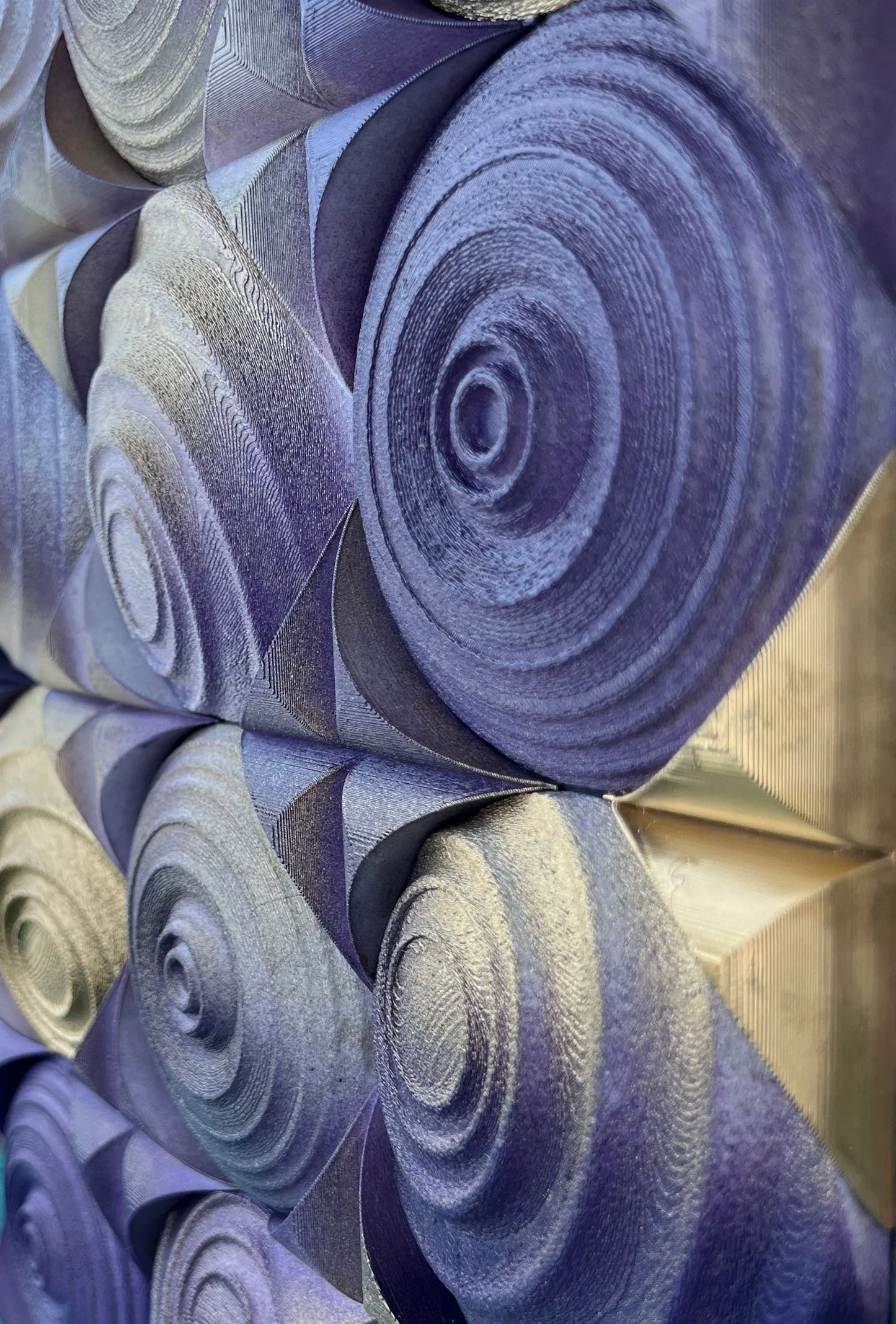 Wall Panel Purple Gold  mosaic texture detail side view | JOVI Creative 