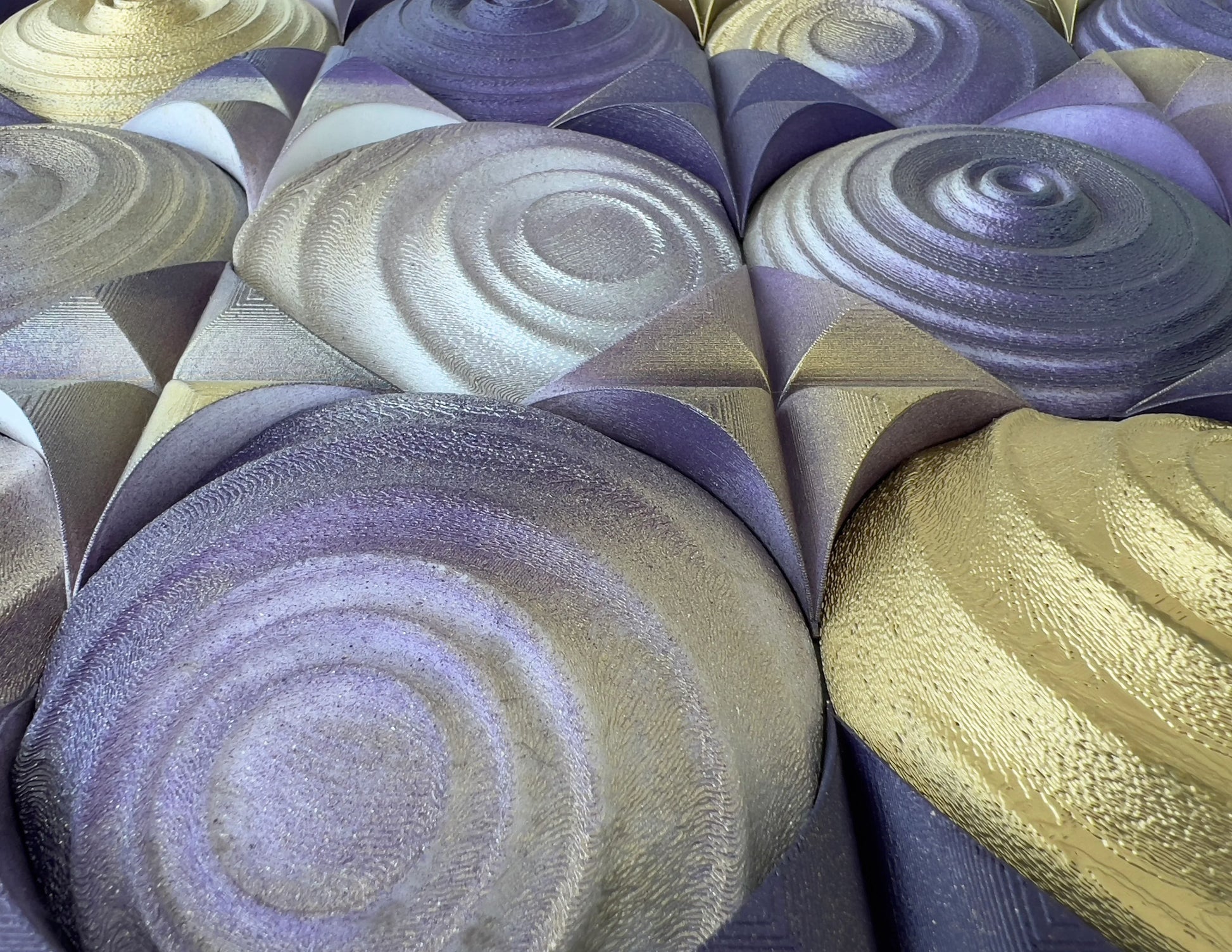 Wall Panel Purple Gold  mosaic texture detail side view 2 | JOVI Creative 