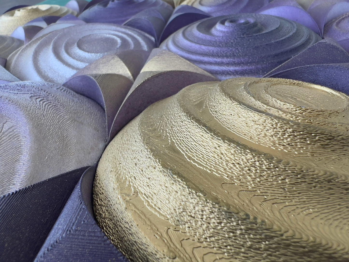 Wall Panel Purple Gold  mosaic texture detail side view 3 | JOVI Creative 