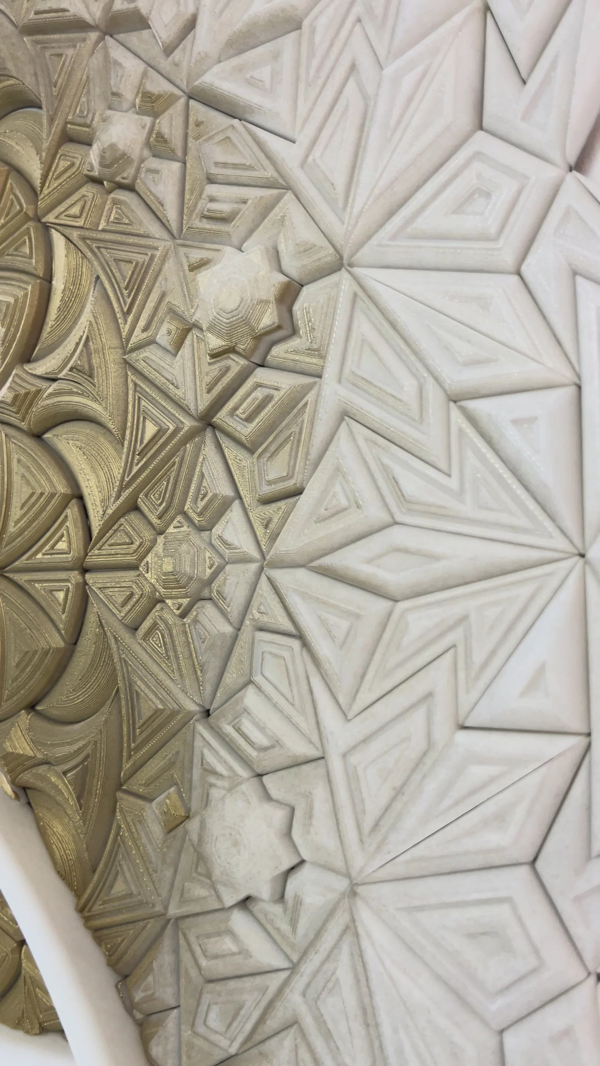 Mosaic Dubai History unique sculptural wall art with Islamic patterns and star shape, 100x100cm