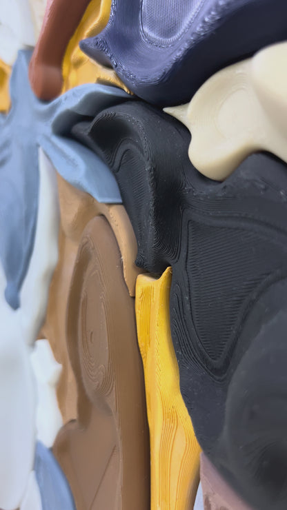 Mosaic Pets unique sculptural wall art with playful pet-inspired design, 110x110cm