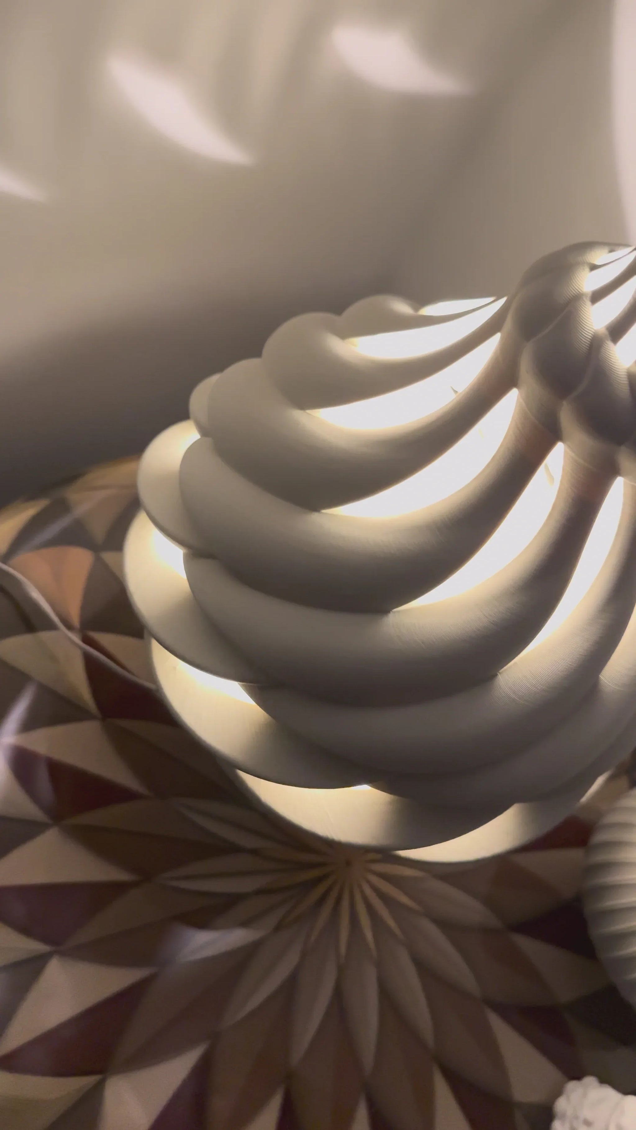 Unique table light with cozy rays of light