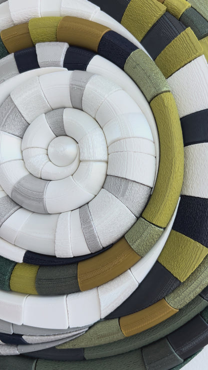 Mosaic Moon Green unique sculptural wall art with lunar surface texture, 28x27cm