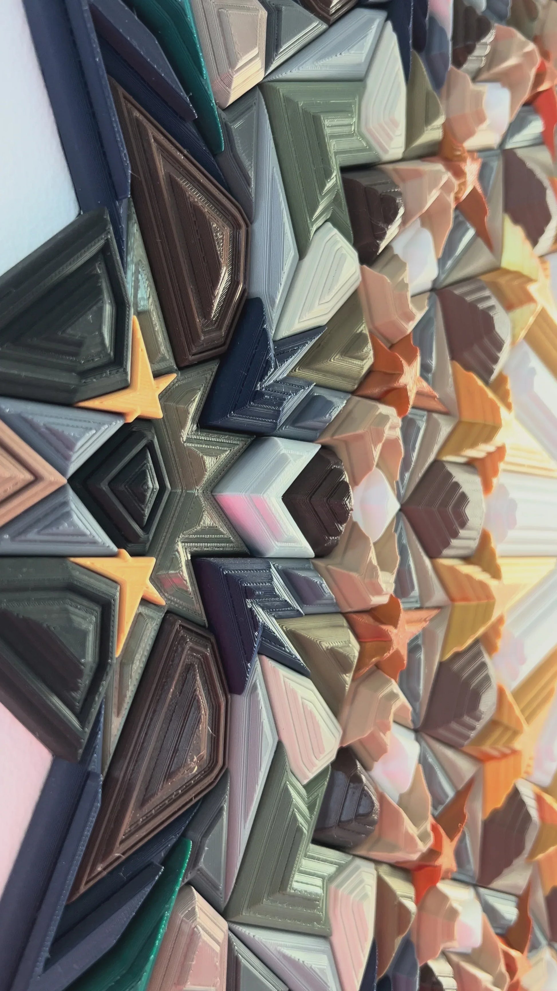 Mosaic STAR unique sculptural wall art with Islamic geometric patterns in star shape, 70x70cm | JOVI Creative